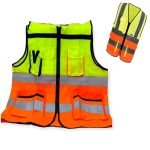 GILET POWER VERT ORANGE NOIR