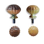 BOUTON LUX FLEUR MARRON BEIGE