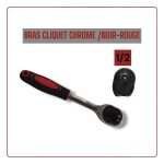BRAS CLIQUET CHROME /NOIR -ROUGE 1/2