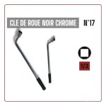 CLE DE ROUE  NOIR CHROMEE 17