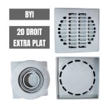 SIPHON DE SOL 20 DROIT EXTRA PLAT PLAS GRIS-BYI
