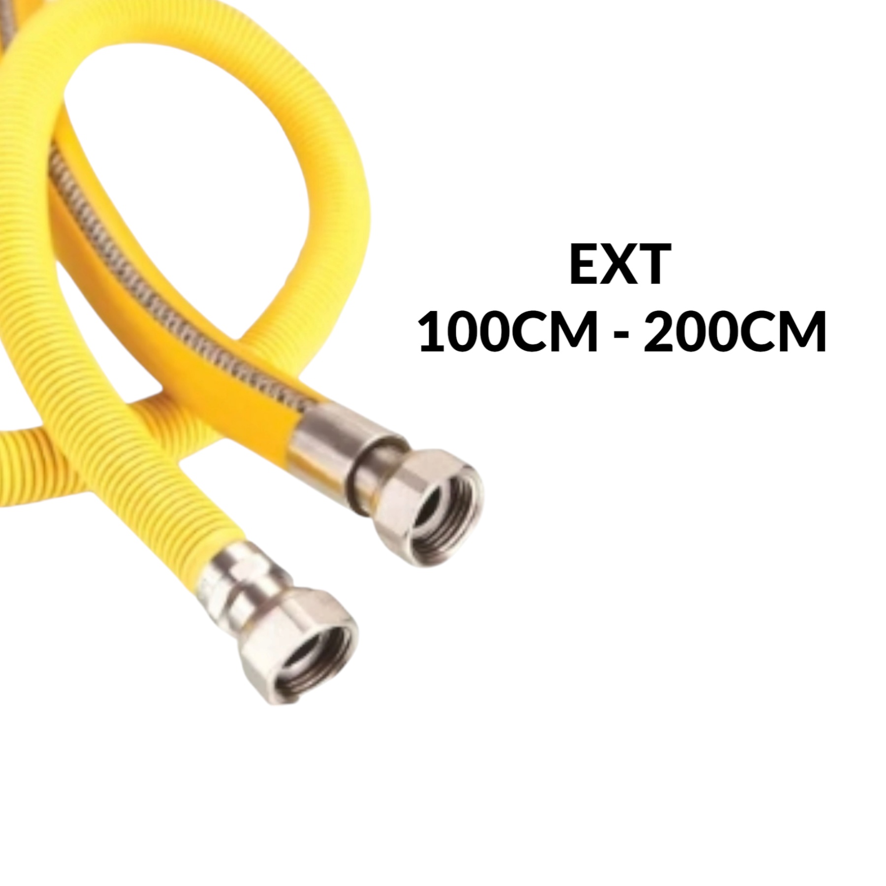 Photo00029132-1 FLEXIBLE GAZ EXT 100CM -200CM JAUNE – Image 1