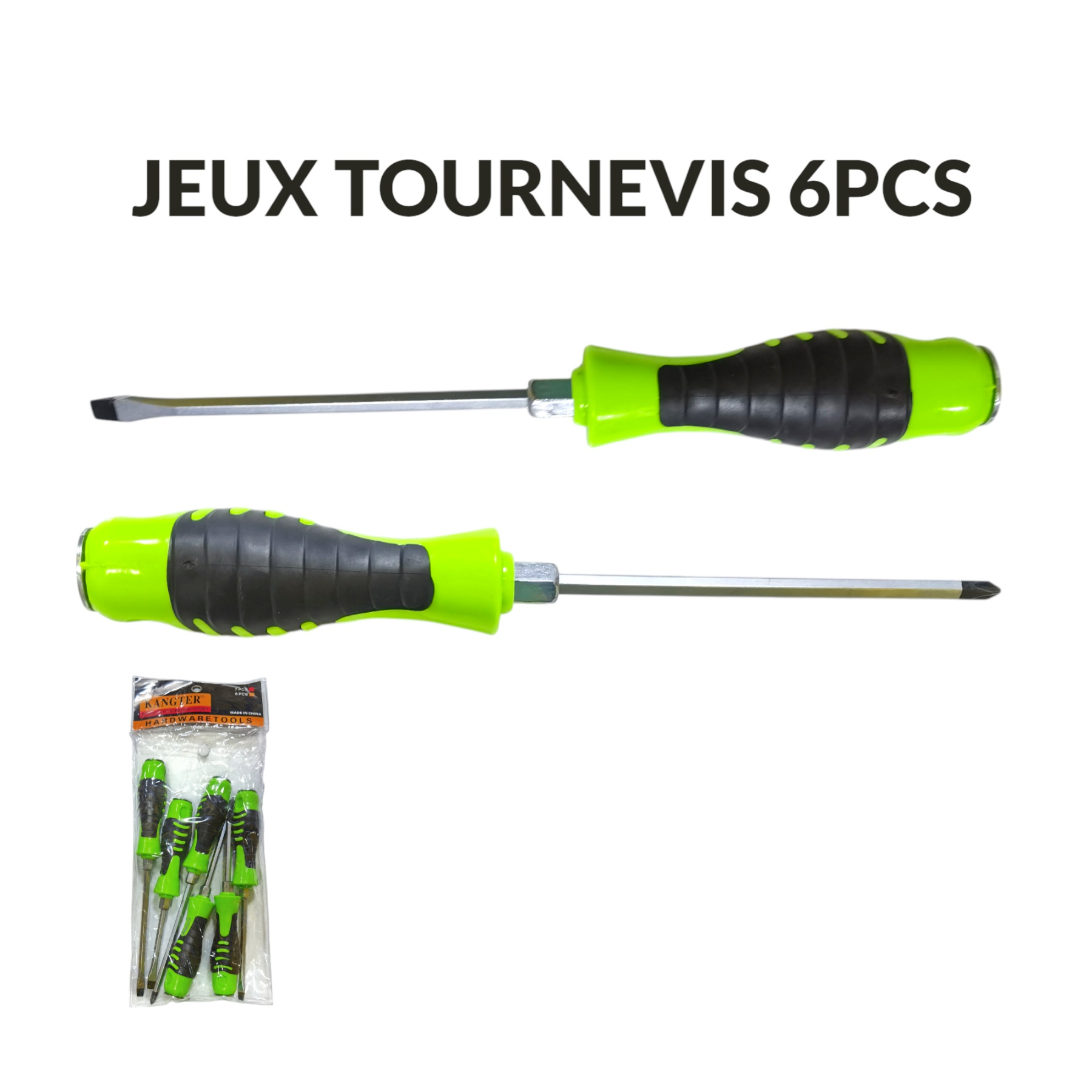 Photo00029325 JEUX TOURNEVIS VERT NOIR 6PCS KANGTER – Image 1