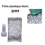 FICHE PLASTIQUE BLANC 3MM