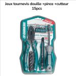 JEUX TOUR  DOUILLE+PINCE +CUTTEUR LAMBOSS 15 PCS