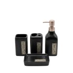 ACCESOIRES DOUCHE 4PCS NOIR SELOFAN