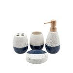 ACCESOIRE DOUCHE BLANC+BLEU 4 PCS