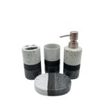 ACCESOIRE DOUCHE BLANC+GRIS 4 PCS