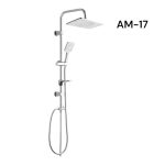 COLLONNE DE DOUCHE CARRE CHROME GRIS AM017