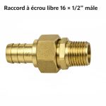 RACCORD 16 ECROU LIBRE 1/2 BRANZE BBA